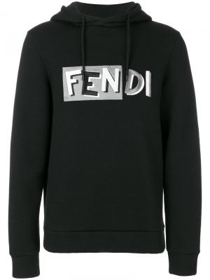 Embroidered logo hoodie Fendi. Цвет: чёрный