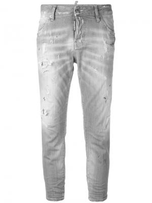 Укороченные джинсы Glam Head Dsquared2. Цвет: серый