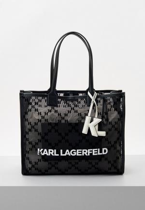 Сумка и косметичка Karl Lagerfeld. Цвет: черный