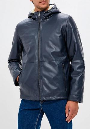 Куртка кожаная Trussardi Jeans. Цвет: синий