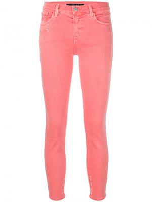 Укороченные джинсы скинни J Brand. Цвет: розовый и фиолетовый