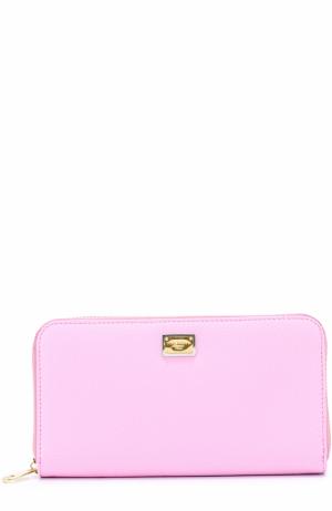 Кожаное портмоне с тиснением Dauphine Dolce & Gabbana. Цвет: розовый