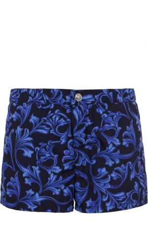 Плавки-шорты с принтом Versace. Цвет: синий