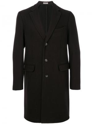 Однобортное пальто Boglioli. Цвет: коричневый