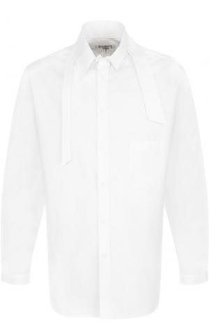 Хлопковая рубашка свободного кроя Yohji Yamamoto. Цвет: белый