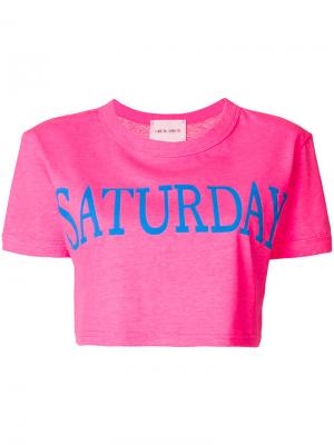 Укороченная футболка Saturday Alberta Ferretti. Цвет: розовый и фиолетовый