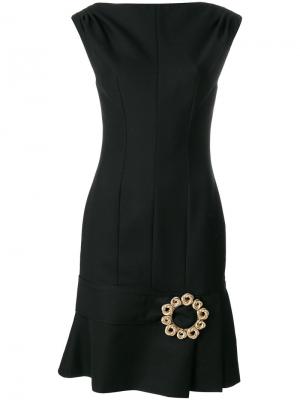 Приталенное платье с брошью Jacquemus. Цвет: чёрный