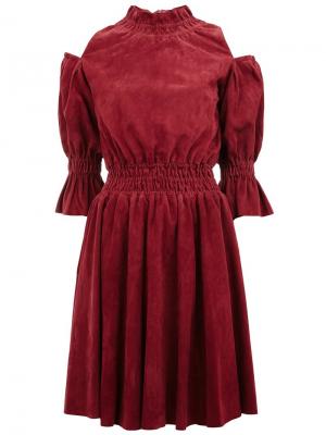 Платье с открытыми плечами Drome. Цвет: красный