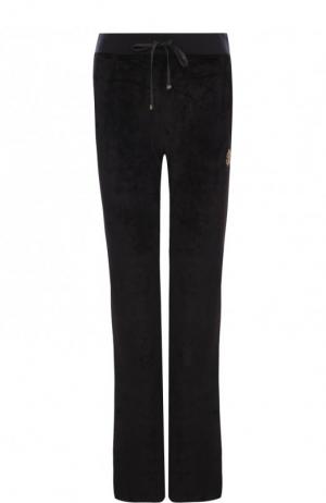 Однотонные бархатные брюки с эластичным поясом Roberto Cavalli. Цвет: черный