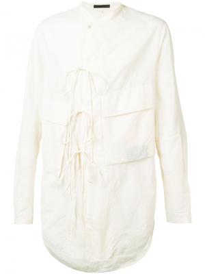 Рубашка карго с накладными карманами Ziggy Chen. Цвет: белый