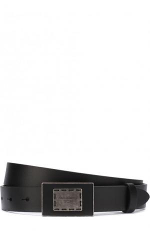 Кожаный ремень с фигурной пряжкой Dolce & Gabbana. Цвет: черный