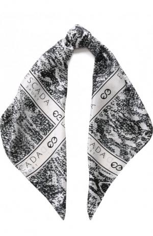 Шелковый платок с принтом Escada Sport. Цвет: черно-белый