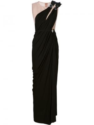 Драпированное вечернее платье Lanvin. Цвет: чёрный