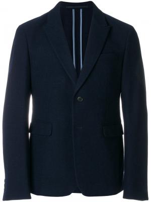 Контрастный однобортный пиджак Prada. Цвет: синий