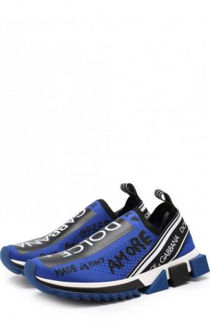 Текстильные кроссовки Sorrento с принтом Dolce & Gabbana. Цвет: синий