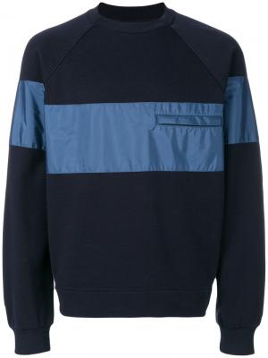 Полосатый свитер с круглым вырезом Prada. Цвет: синий