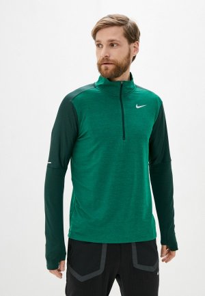 Лонгслив спортивный Nike. Цвет: зеленый