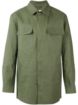 Куртка рубашечного типа с накладными карманами Mackintosh. Цвет: зелёный