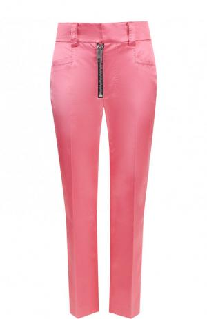 Укороченные брюки из смеси хлопка и вискозы со стрелками Coach. Цвет: розовый