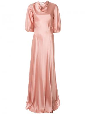 Платье без застежки с воротником шалька Alberta Ferretti. Цвет: розовый и фиолетовый