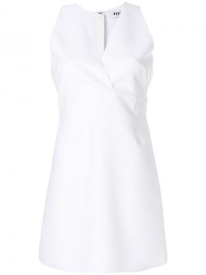 Sleeveless mini wrap dress MSGM. Цвет: белый