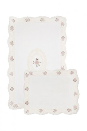 Комплект ковриков для ванной Maco Cotton. Цвет: белый