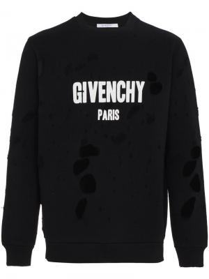 Толстовка с принтом логотипа Givenchy. Цвет: чёрный