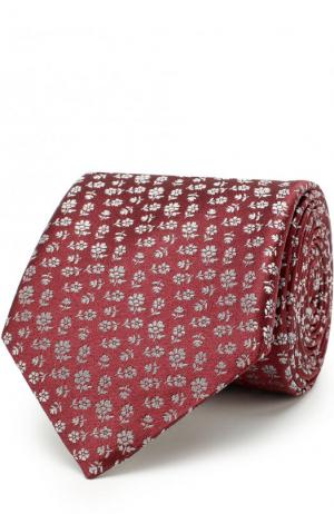 Шелковый галстук с узором Canali. Цвет: коричневый